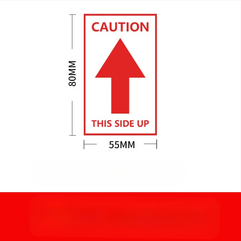This Side Up Caution Arrows Label Fragile Packing Sticker -5.5 x 8cm 500pcs
