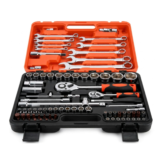 82 Piece Socket Automobile Wrench Auto Combination Set Toolbox