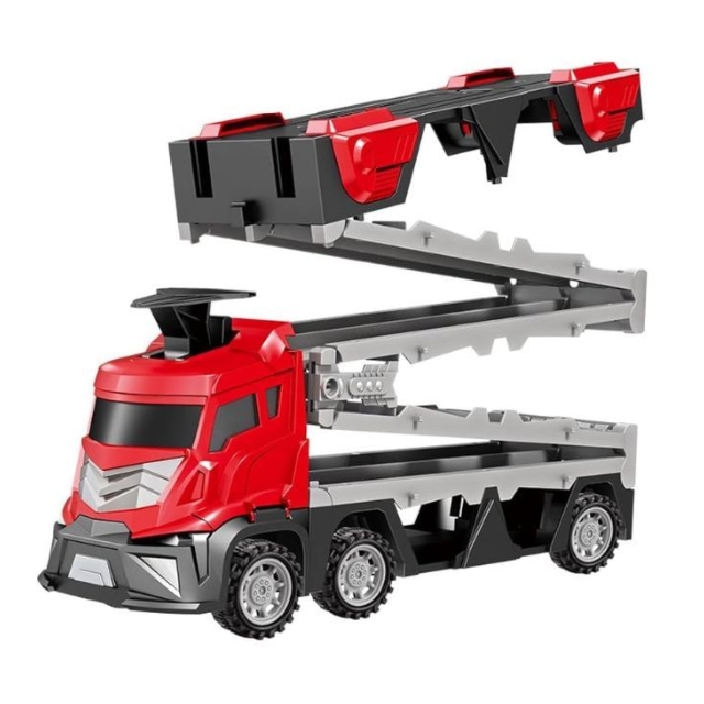 Mega Hauler Truck Race Car Carrier Toy Set with 6 Mini Diecast Cars for Kids