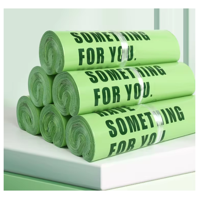 100 Express Polymailers Packaging 17x30cm Self-Adhesive Green Print
