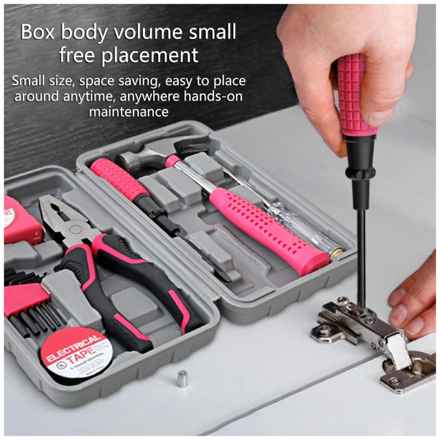24pc Pretty in Pink Home Repair Kit Tools For Her