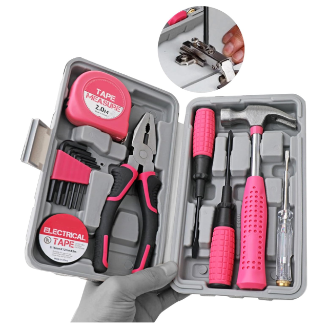 24pc Pretty in Pink Home Repair Kit Tools For Her