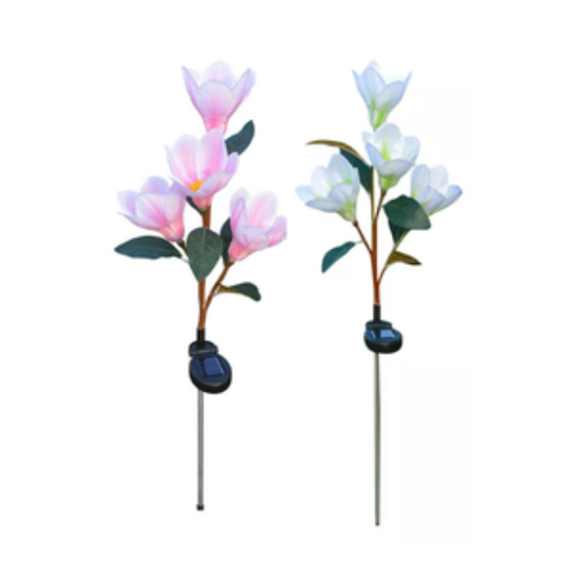 2Pack Flower Design Solar Light Garden Outdoor Patio Decorative Colour
