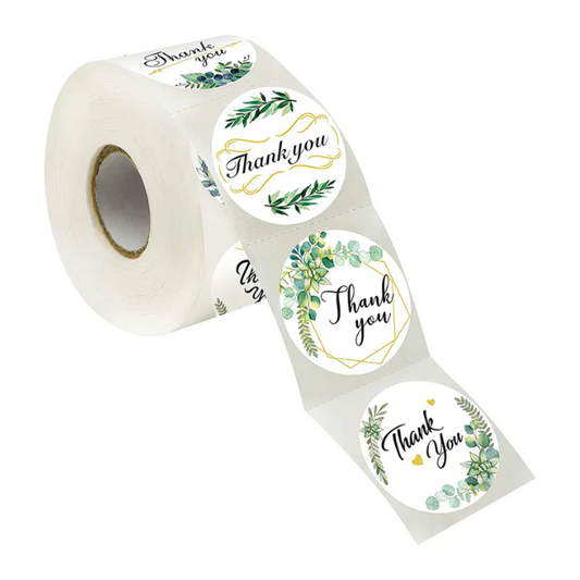 Thank You Gift Stickers Green 500 sticker per roll