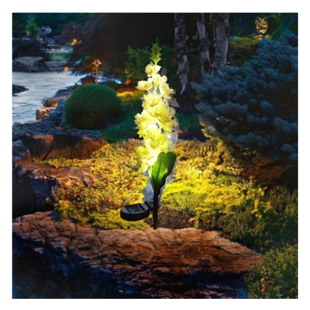 2 Pack Hyacinth Design Outdoor Garden Solar Lights Patio Decorative -White