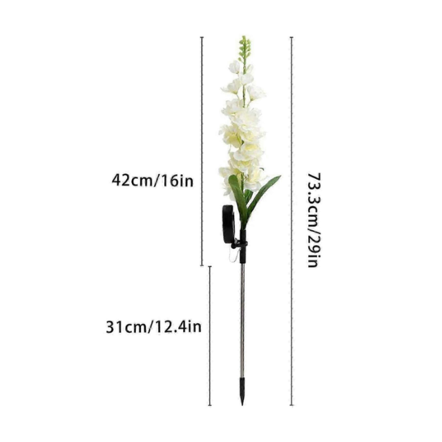 2 Pack Hyacinth Design Outdoor Garden Solar Lights Patio Decorative -White