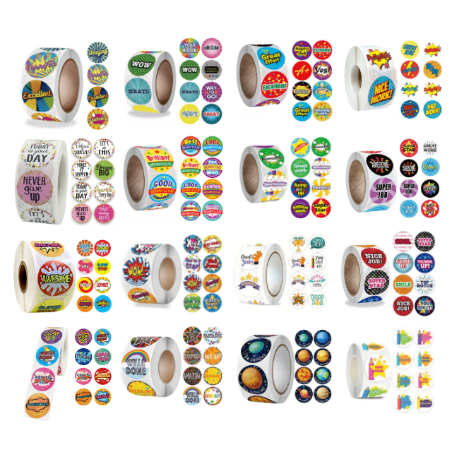 16 Pack English Teacher Grading Sticker Combo (R16 per roll)