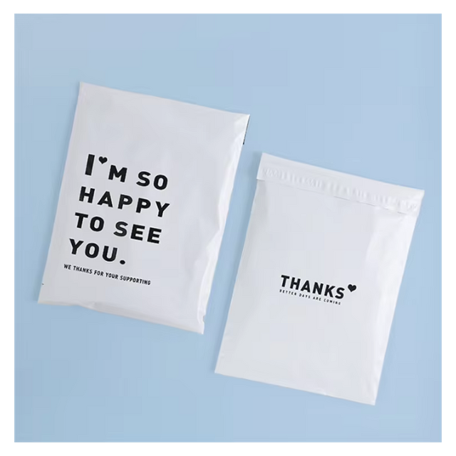 100 Express Polymailers Packaging 17x30cm Self-Adhesive White&Black Print
