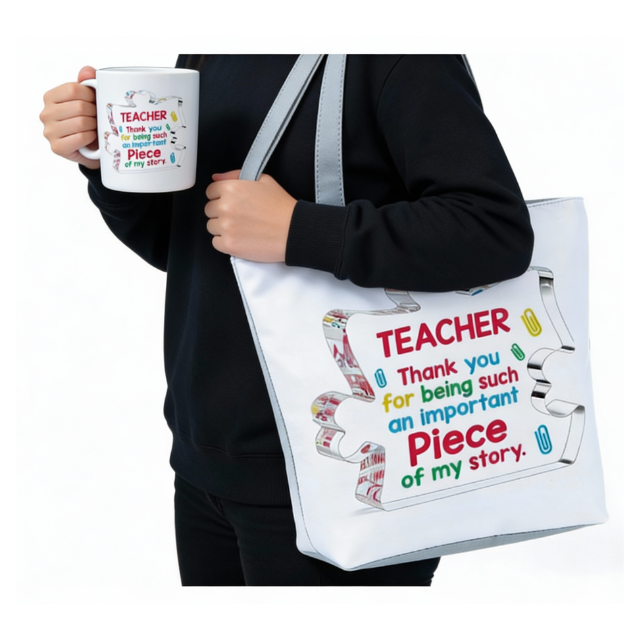 2PK Teacher Appreciation Thank You Mug and Tote Bag Gift Set