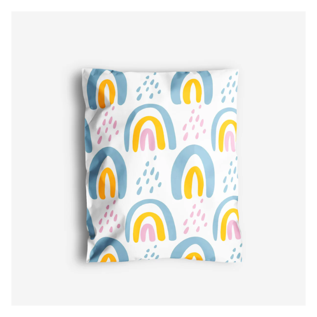 100 Polymailers Packaging 25x33cm Self-Adhesive GiftBag Sweet Rainbow Print