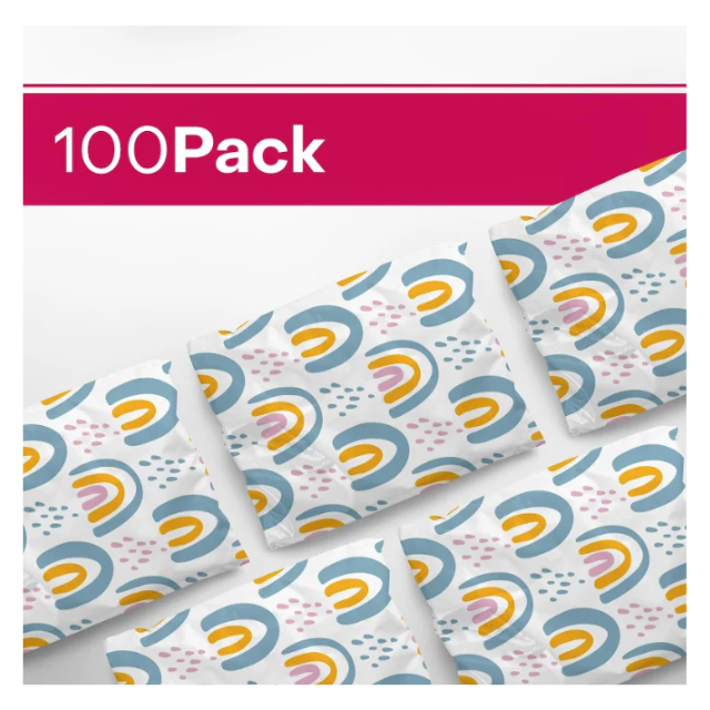 100 Polymailers Packaging 25x33cm Self-Adhesive GiftBag Sweet Rainbow Print