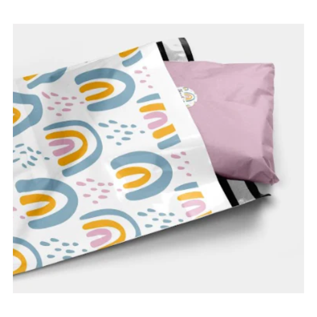 100 Polymailers Packaging 25x33cm Self-Adhesive GiftBag Sweet Rainbow Print