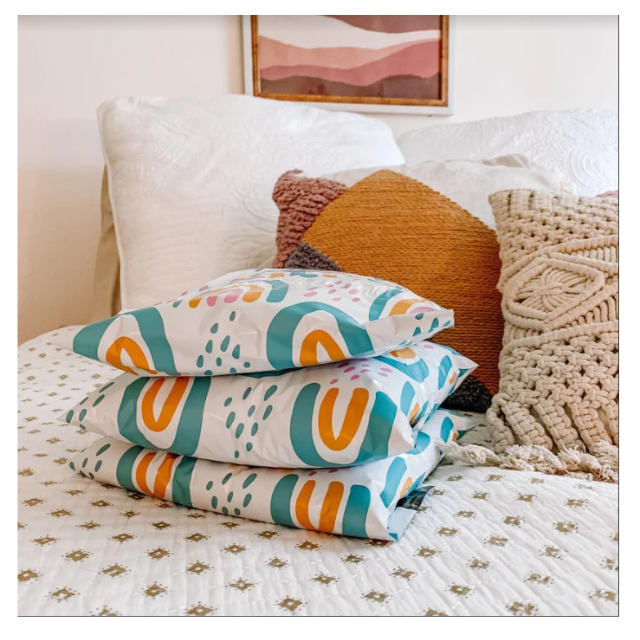 100 Polymailers Packaging 25x33cm Self-Adhesive GiftBag Sweet Rainbow Print