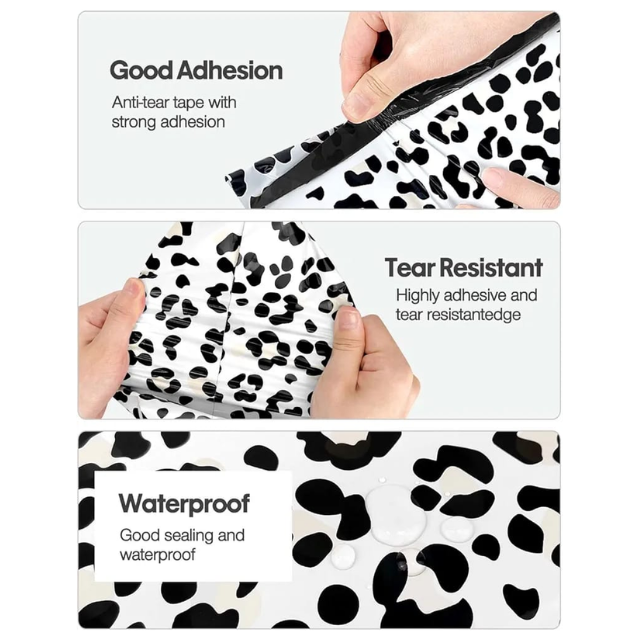 100 Polymailers Packaging 25x33cm Self-Adhesive Gift Bag Leopard Design