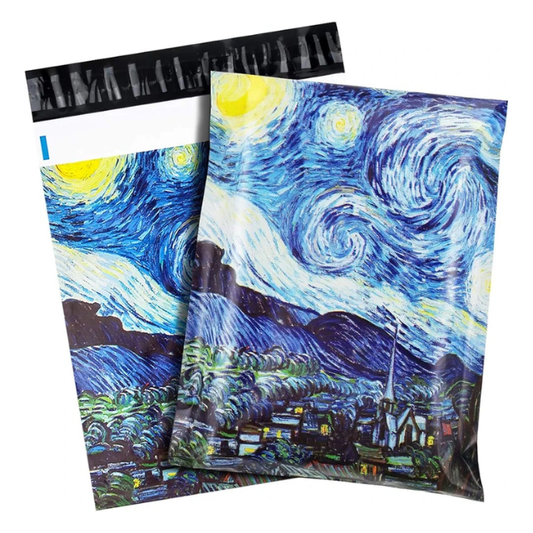 100 Polymailers Packaging 25x33cm Self-Adhesive Gift Bag Van Gogh Art Print