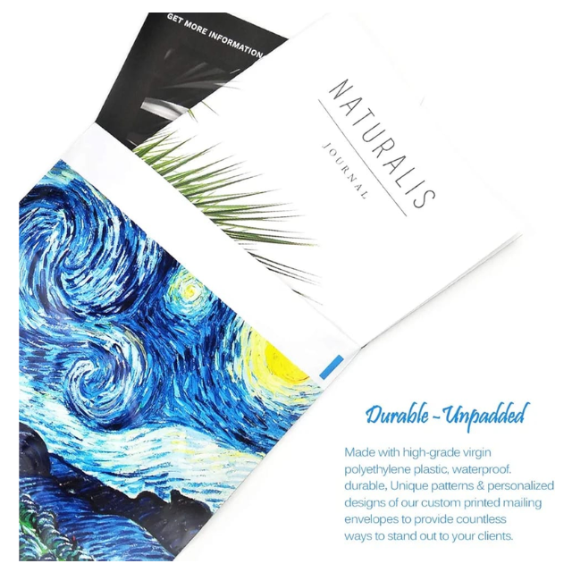 100 Polymailers Packaging 25x33cm Self-Adhesive Gift Bag Van Gogh Art Print