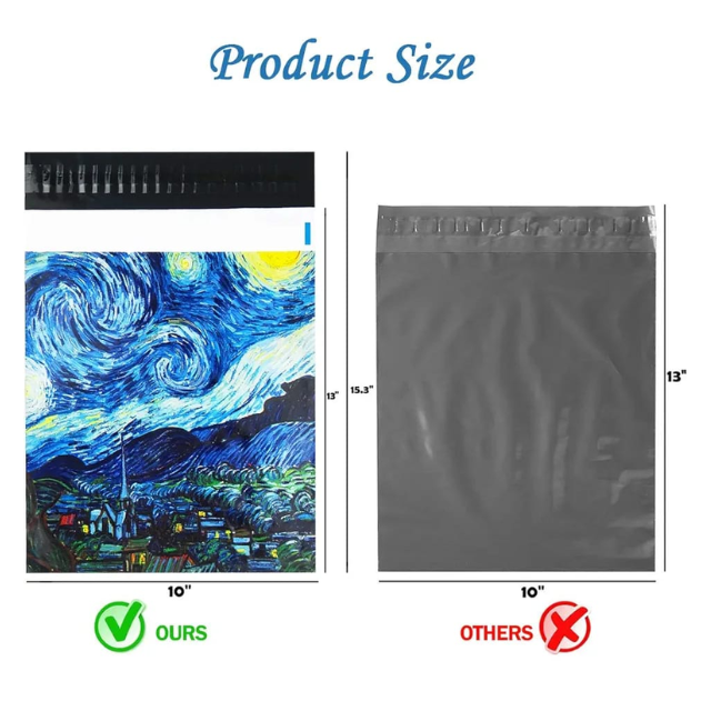 100 Polymailers Packaging 25x33cm Self-Adhesive Gift Bag Van Gogh Art Print