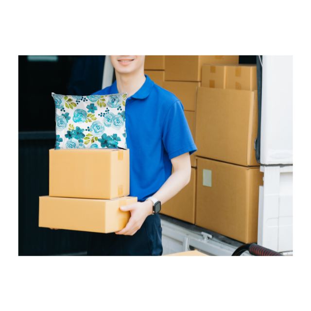 100 Polymailers Packaging 25x33cm Self-Adhesive Gift Bag Blue Floral Design