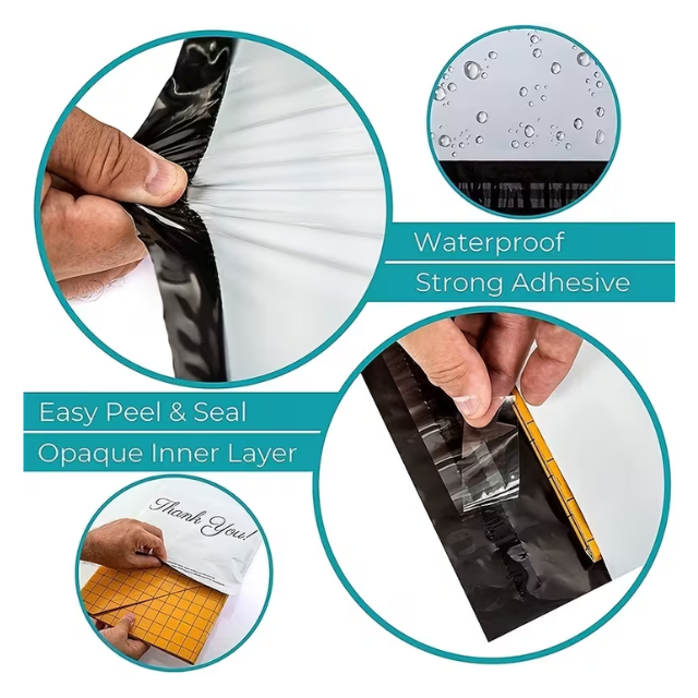 100 Pink Thank You Polymailers Packaging 25x33cm self-adhesive