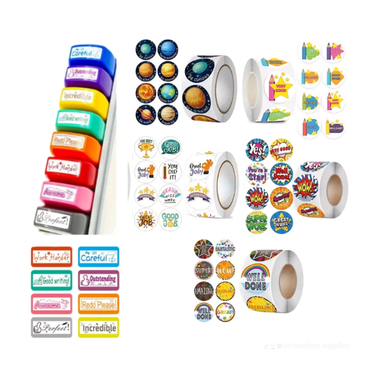 6pk English Teacher Combo + 8 Stamps in Case