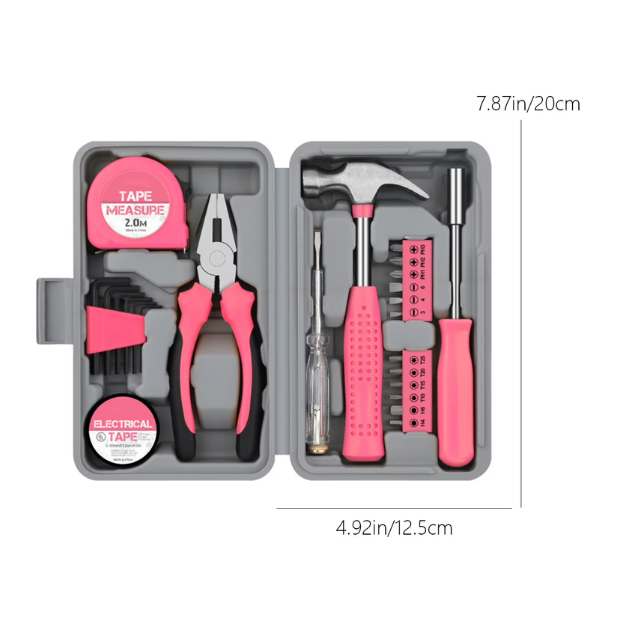 24pc Pretty in Pink Home Repair Kit Tools For Her