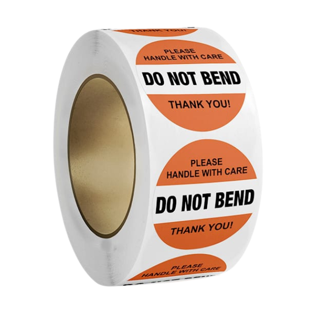 2PK Combo Do Not Bend & Fragile Warning Labels Sticker Roll 3cm- 500p/r