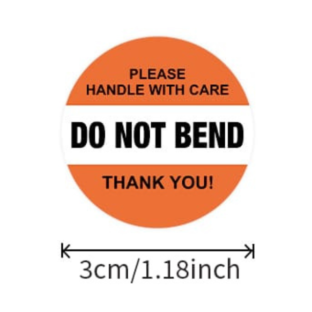 Do Not Bend High-Visibility Orange Warning Labels Sticker Roll 3cm- 500pc