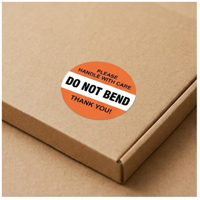 2PK Combo Do Not Bend & Fragile Warning Labels Sticker Roll 3cm- 500p/r