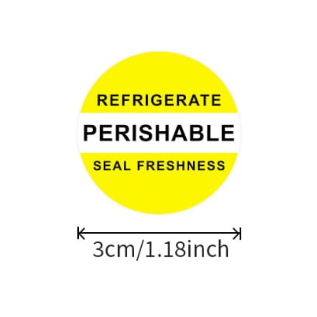 Refrigerate Perishable Food Safety Labels Sticker Roll 3cm 500pc