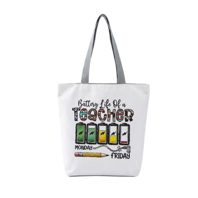 Teacher Appreciation Tote Bag 27x37cm - Battery Life of a Teacher