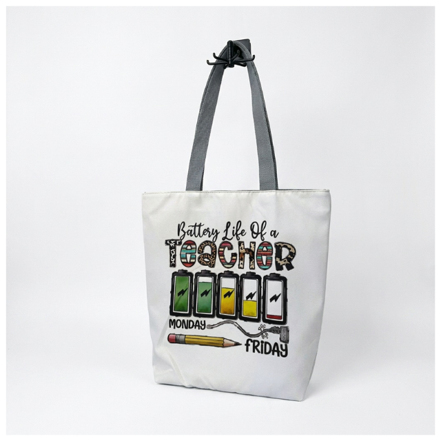 Teacher Appreciation Tote Bag 27x37cm - Battery Life of a Teacher