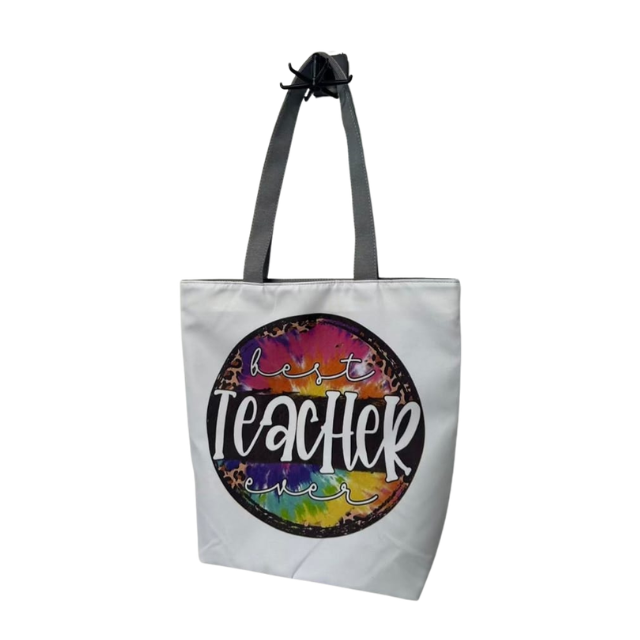 Teacher Appreciation Tote Bag 27x37cm - Best Teacher Ever Colour Splash