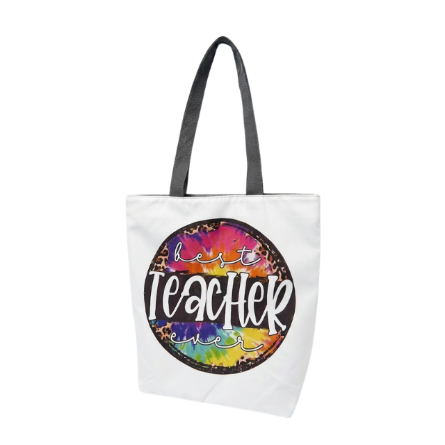 Teacher Appreciation Tote Bag 27x37cm - Best Teacher Ever Colour Splash