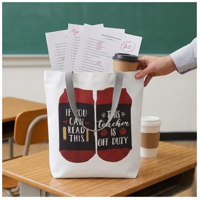 Teacher Appreciation Tote Bag 27x37cm - Teacher Off Duty