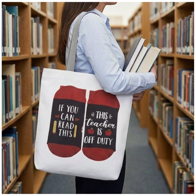 Teacher Appreciation Tote Bag 27x37cm - Teacher Off Duty