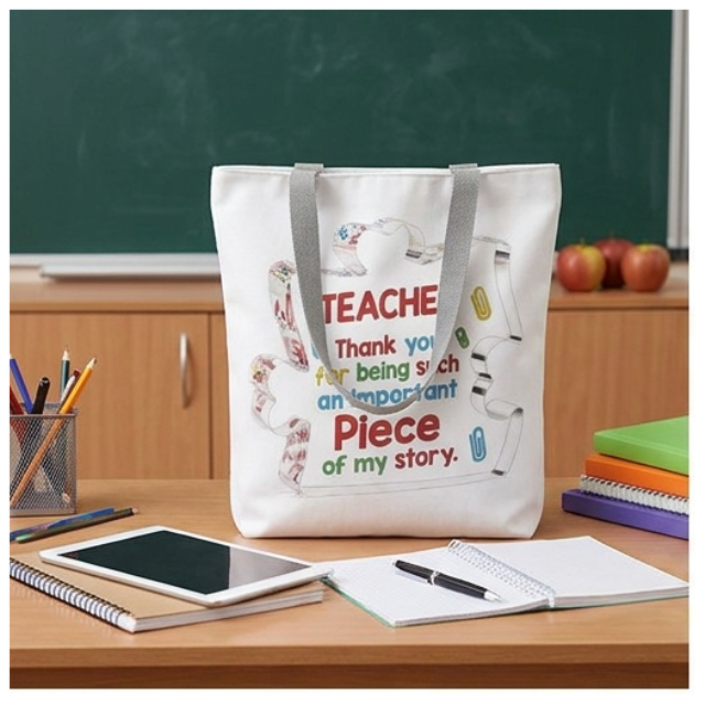 Teacher Appreciation Tote Bag 27x37cm - Piece Of Puzzle