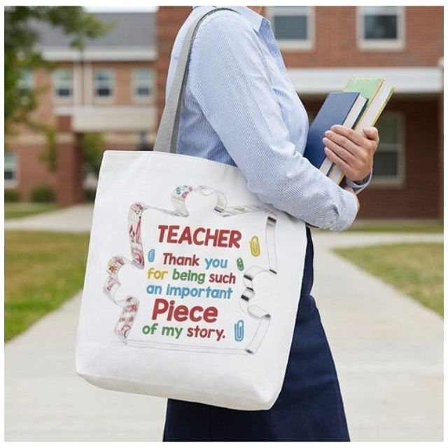 Teacher Appreciation Tote Bag 27x37cm - Piece Of Puzzle
