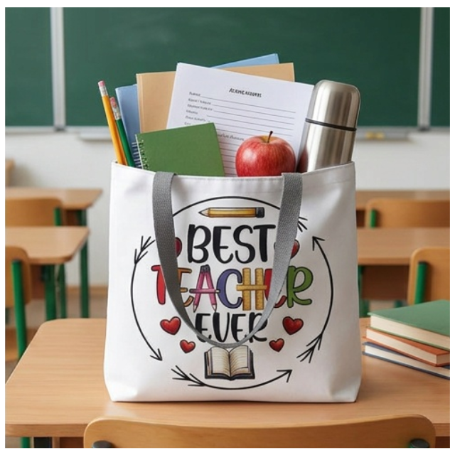 Teacher Appreciation Tote Bag 27x37cm - Best Teacher Ever Book