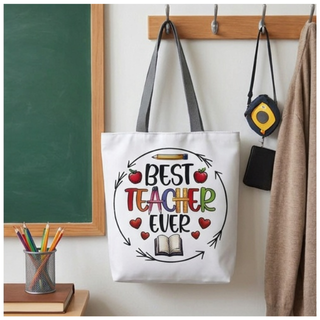 Teacher Appreciation Tote Bag 27x37cm - Best Teacher Ever Book