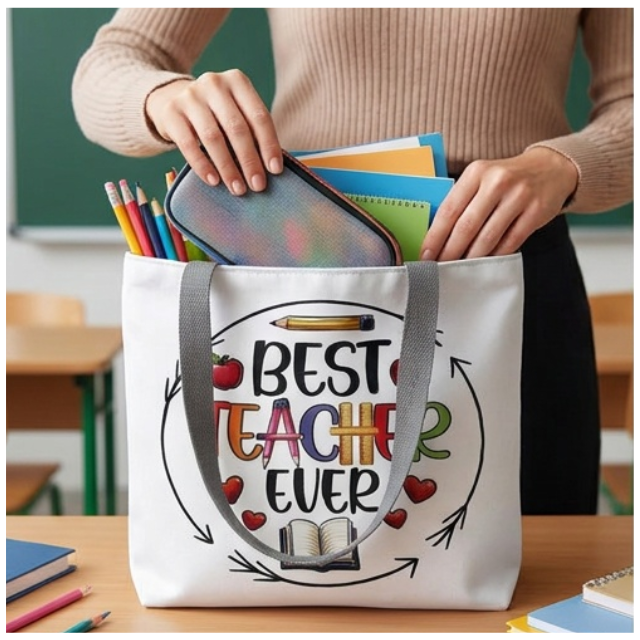 Teacher Appreciation Tote Bag 27x37cm - Best Teacher Ever Book