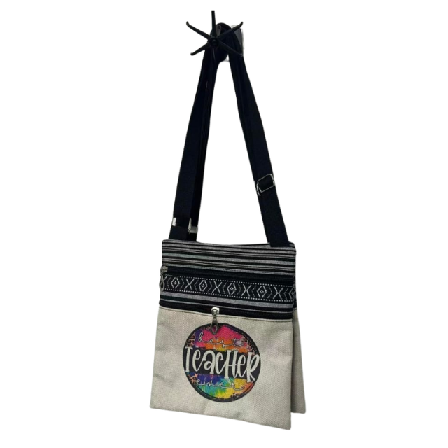 Teacher Appreciation Bohemian Linen SlingBag 19X23.5 -Teacher Colour Splash