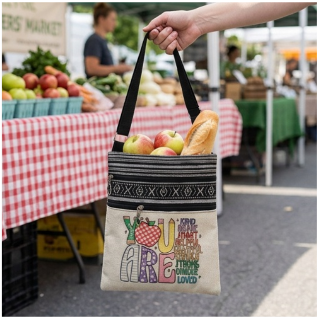 Teacher Appreciation Bohemian Linen Sling bag 19X23.5cm - You Are Kind