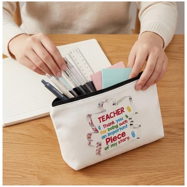 Teacher Cosmetic Bag Makeup & Stationery Pouch 22x13.5cm - Piece Of Puzzle