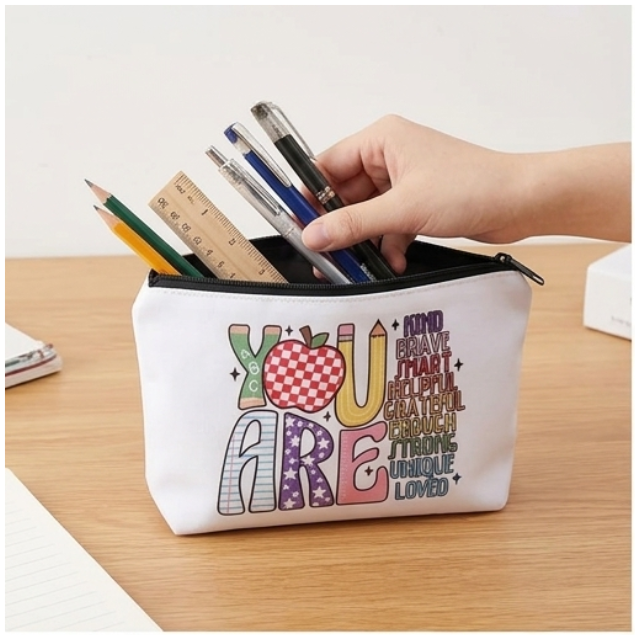 Teacher Cosmetic Bag Makeup & Stationery Pouch 22x13.5cm - You Are Kind