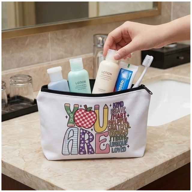 Teacher Cosmetic Bag Makeup & Stationery Pouch 22x13.5cm - You Are Kind