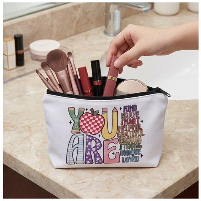 Teacher Cosmetic Bag Makeup & Stationery Pouch 22x13.5cm - You Are Kind