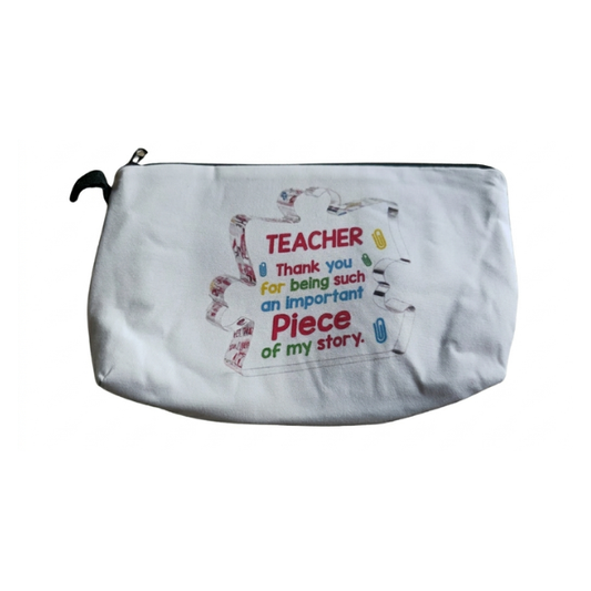 Teacher Cosmetic Bag Makeup & Stationery Pouch 22x13.5cm - Piece Of Puzzle