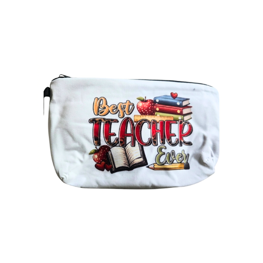 Teacher Cosmetic Bag Makeup & Stationery Pouch 22x13.5cm-Best Teacher Apple