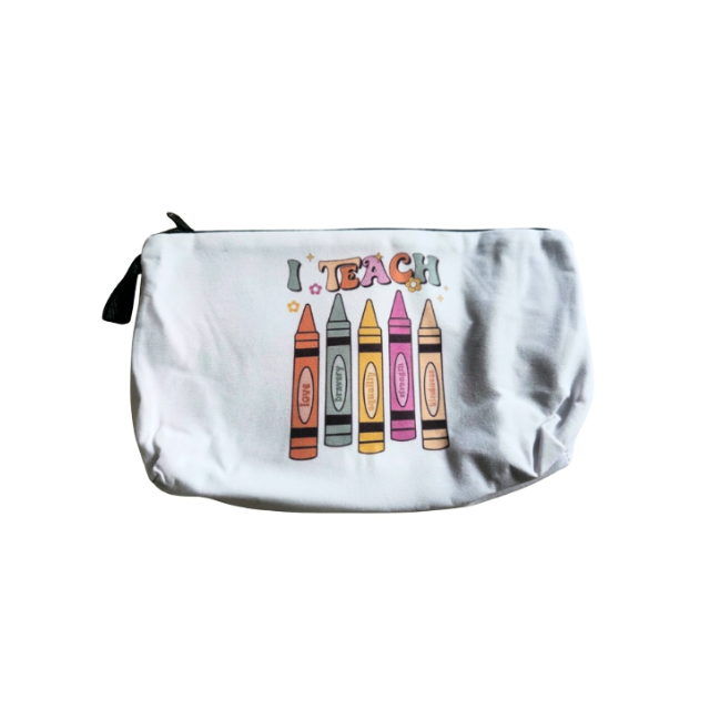 Teacher Cosmetic Bag Makeup & Stationery Pouch 22x13.5cm - I Teach Love