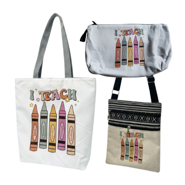 3 Piece Teacher Appreciation Gift Bag Set - I Teach Love Design